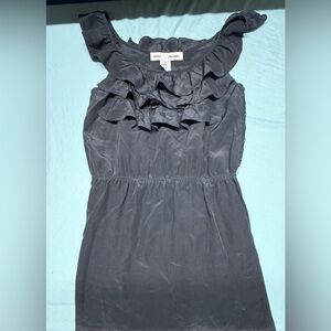 Amanda Uprichard Black Ruffle Mini Dress